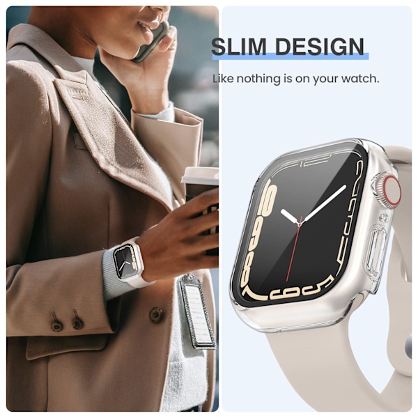 3 stk. skjermbeskytter kompatibel med Apple Watch Series 6/5/4/SE med herdet glass, støtsikkert etui for iWatch 40mm