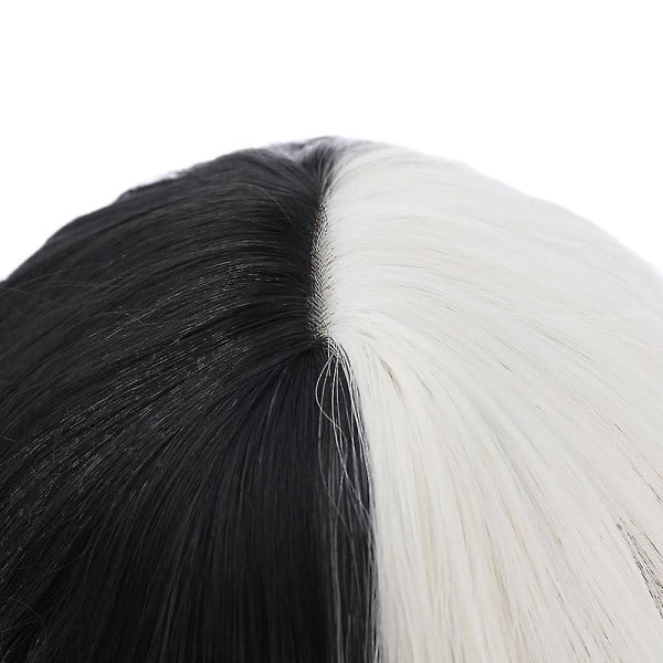 Cruella De Vil Peruk Dam Cosplay Lockigt Hår Kort Vågiga Peruker