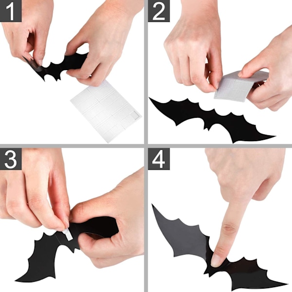 60 stk Halloween-festtilbehør PVC 3D-dekorasjon Realistisk