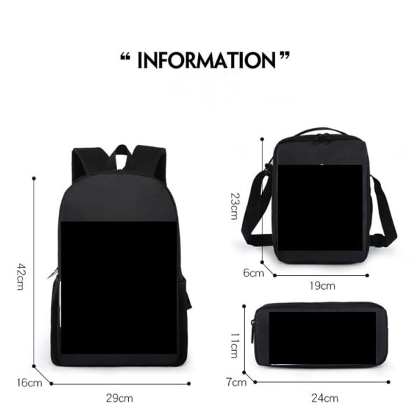 Dj Marshmallow Backpack School Bag Backpack in Three Set-FM-