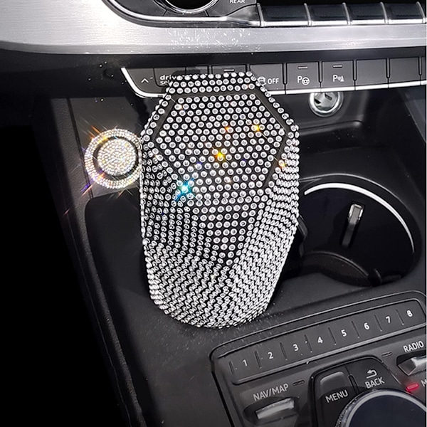 Bling Bil Søppelbøtte Søppelorganisator med Lokk Rhinestone Glitter