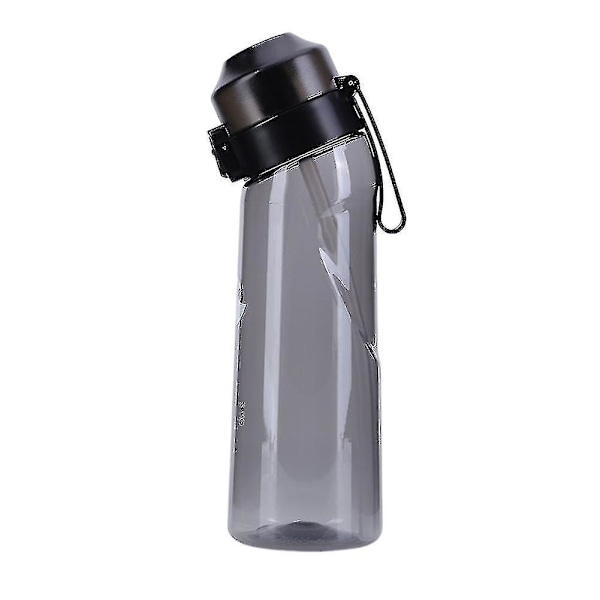 Smaksatt vannflaske med 7 smakpods Air Water Up flaske Frost svart 650ml Air Starter Up Set Vannkopp for camping Sport Klar Svart