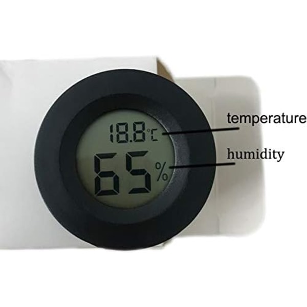 Mini 4,5 cm Sort Digitalt Termometer Hygrometer, Digital LCD