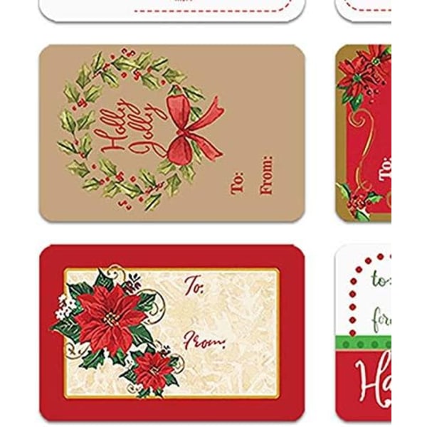 250 stykker juledekorasjonsklistremerker, 6 forskjellige design
