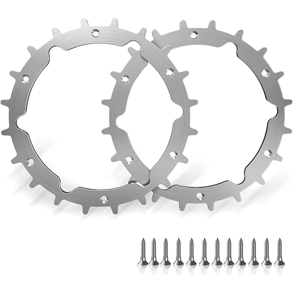 2x rostfria klossar för Gardena Sileno City, avgradningspolerad, hjulstorlek 212 mm med 12 stålskruvar, förbättrad dragkraft för gräsklippare