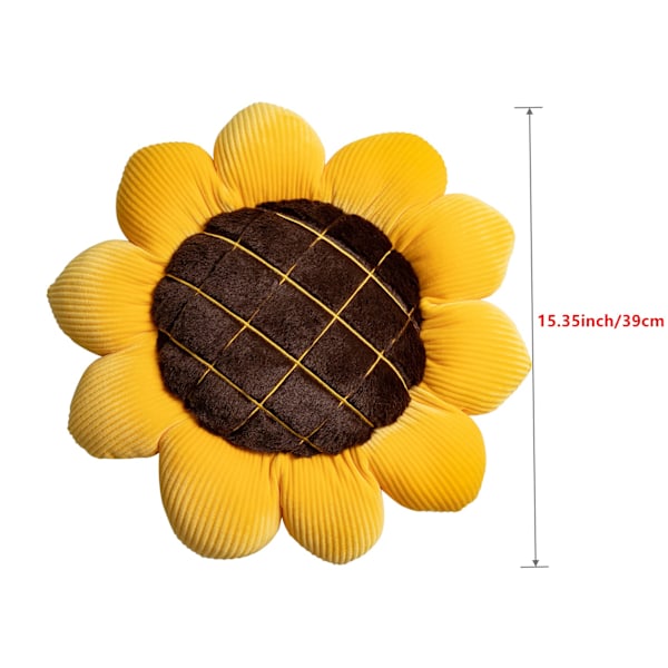 Blomstergulvpute Myk Solsikkepute Formet Matte Throw-XM2-
