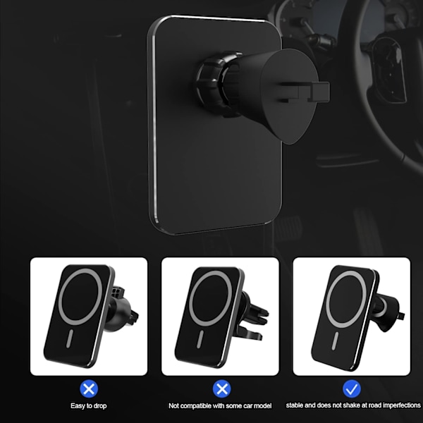 Magnetisk trådløs telefonholder biloplader, hurtig oplader