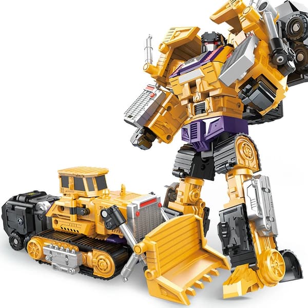 Transformerende Robotbil Legetøj, Deformationsrobot Actionfigur, Kreativ Træk-Tilbage Køretøjsmodel, Interaktivt Samlerlegetøj til Børn Bulldozer