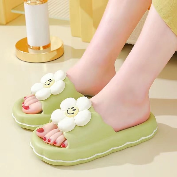 global Hot Rea Söta Blommor Badeværelse Skridsikre Slippers 36-Størrelse 41 white-KK1- white 38-39