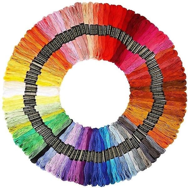 100 Dukke Broderitråd/Moulinetråd - Flerfarvet Korsstingsgarn Regnbuefarvet Broderitråd Korsstingsgarn 100 Farver Håndlavet DIY