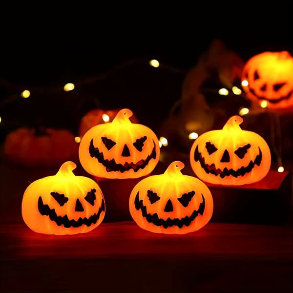 3 stk. Halloween LED Græskar Lanterner Lysende Natlys Mini Græskar til Fest Hjem Dekoration 3pcs