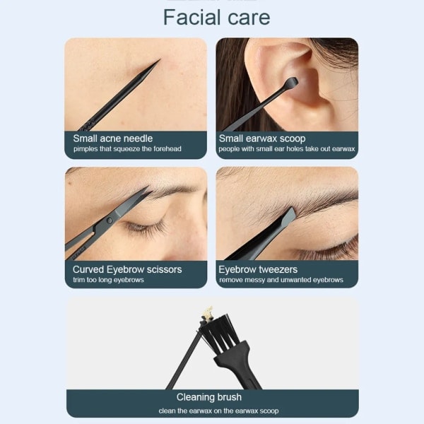 16 delar/set Nagelklippare Trimmer Öronspets Grooming Set Manikyr Set Dekoration Fötter Tå Manikyr Set med Väska