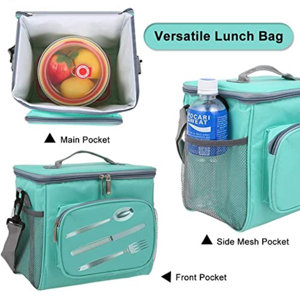 Kylväska, 10L Lunchlåda, Isolerad Lunchväska med Justerbar
