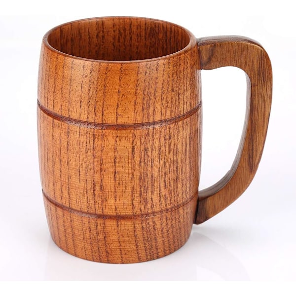 Handgjort träölglas i form av en tunna, klassiskt vinglas-XM2-