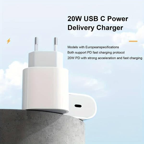 iPhone opladeradapter 3-pak hurtigoplader 20w USB C white