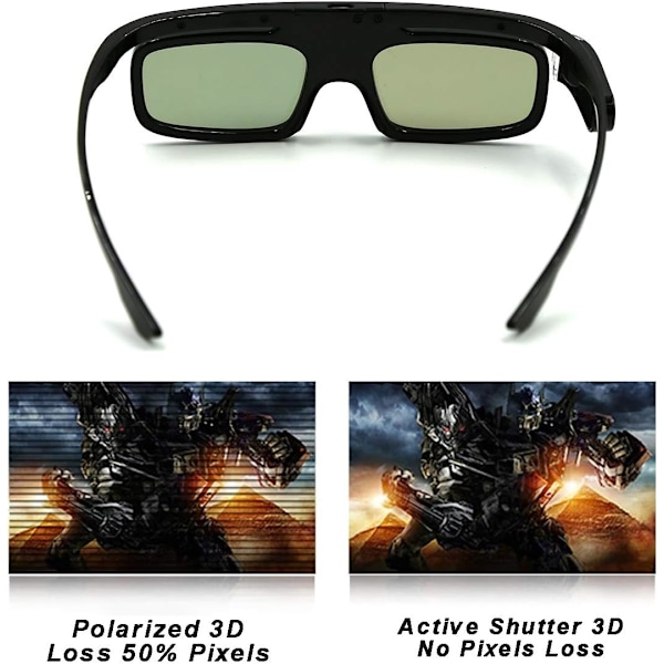 3D-lasit, aktiiviset suljinlasit, ladattavat, sopivat 3D-XM2-