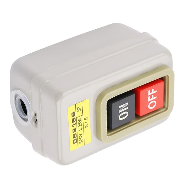 Self-locking 3P On/Off Power Push Button Switch 110/220/380V 15A BS216B-FM-