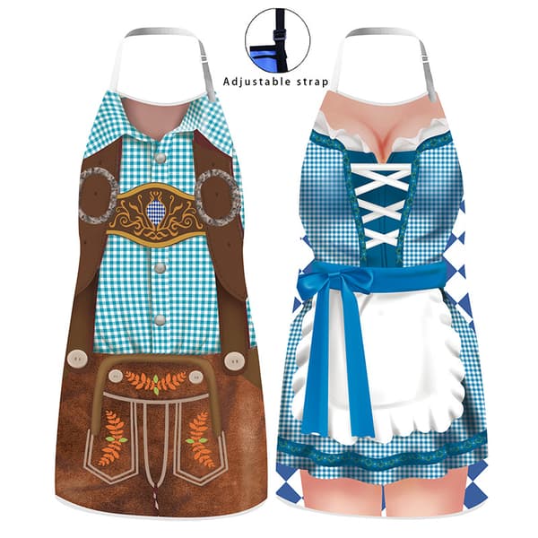 Oktoberfest Justerbart 3D-tryckt förkläde för fest och evenemang B 60*80cm
