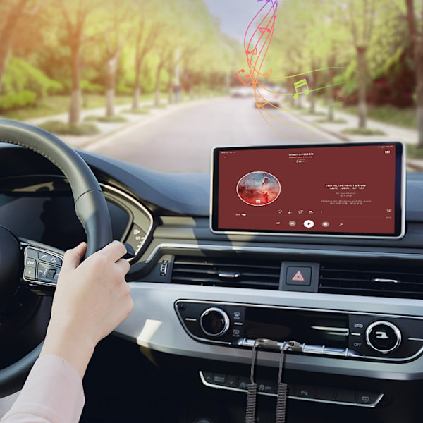 INF Bluetooth-Aux-kaapeli autolle / Aux Bluetooth-sovitin autolle Grå