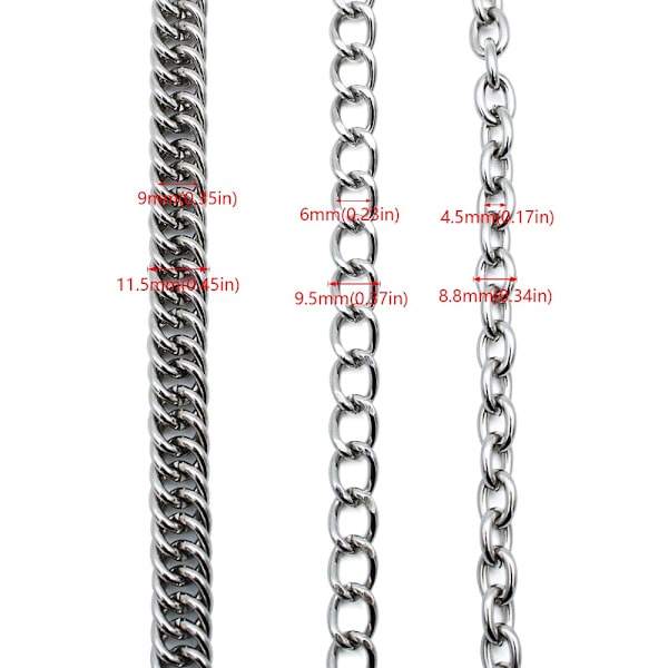 Buksekæde Triple Kæder Metal Wallet Kæde til Mænd Kvinder