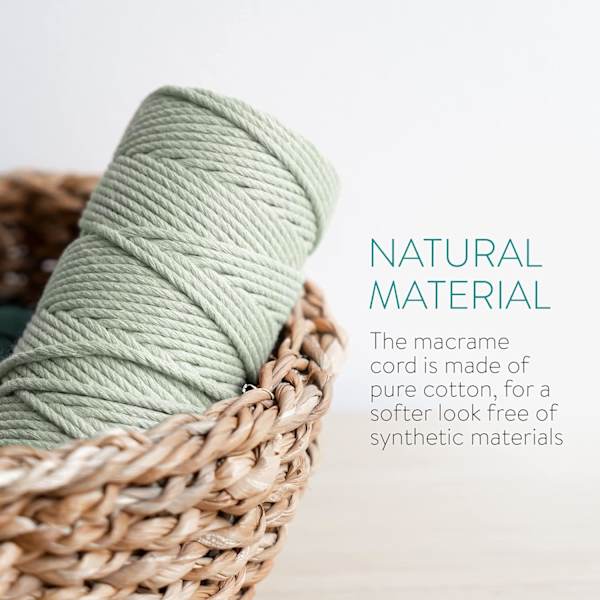 3 Väriä Makrameelankaa, Makramee Köysi 3mm X 100m Luonnollinen Makramee Co