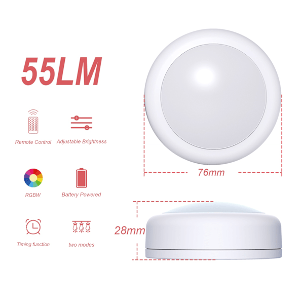 LED-spotlight 6-pack med 2 fjärrkontroller RGB Design många färger white 150