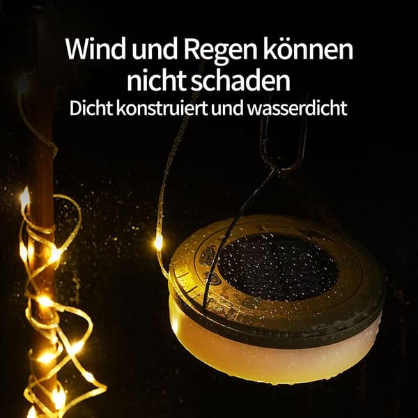 Solar String Lights for Camping Outdoor, Waterproof Portable Outdoor String Lights, Camping String Lights, 2-in-1 Rechargeable String Lights-FM-
