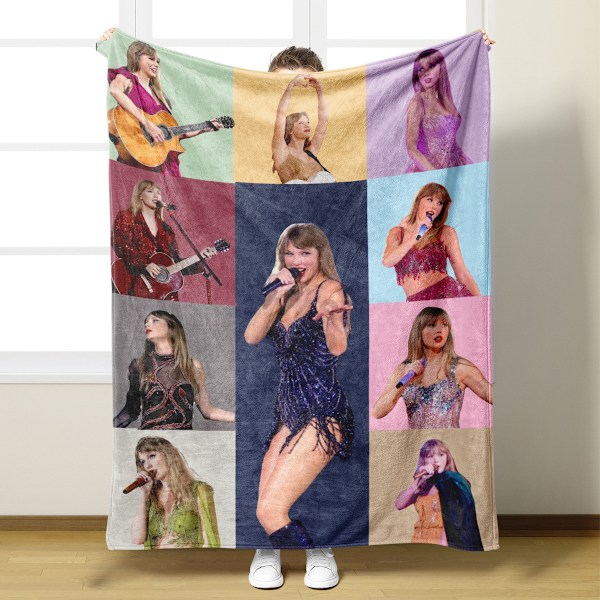 Taylor Swift The Eras Tour Filt - Højopløsning Blød Varmt Fluffy Filt til Soveværelse, Flanel, Sofa, Festdekoration Gave D