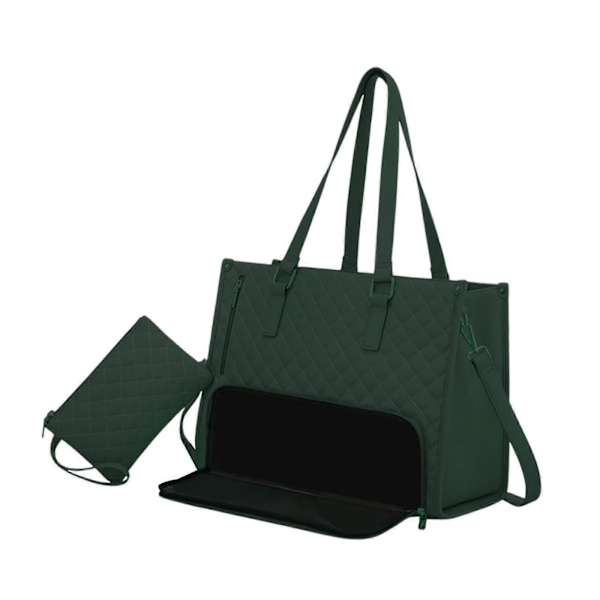 Frokosttaske til Kvinder Madkasse Computertaske Skuldertaske Håndtaske til Hverdagsbrug på Kontoret-XM1- Green