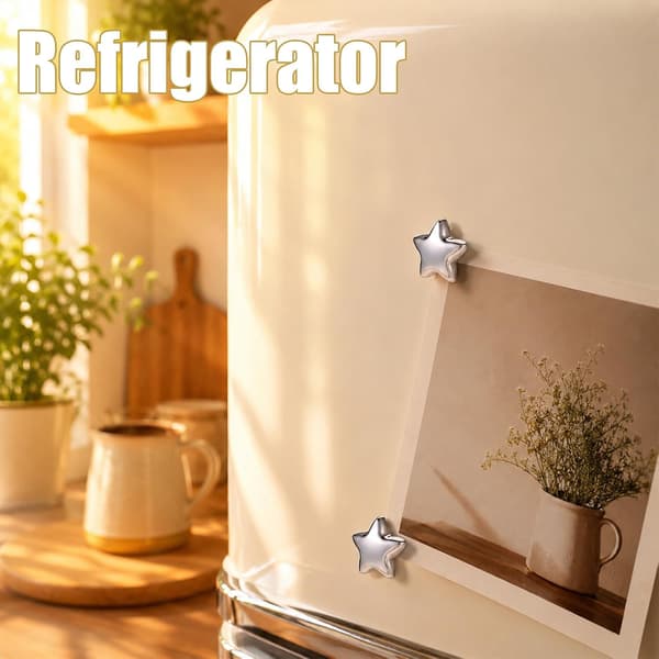 18-dele stjerne køleskabsmagnet sæt, dekorative stjernemagneter til køkken, kontor og whiteboard sliver