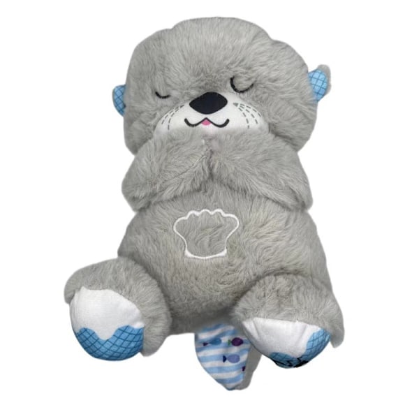 Lugnande Stitch plyschleksak, Stitch för ångestdämpning, rytmisk andningsrörelse för sovande barn och vuxna-KK1- Granny Gray Breathing Bear