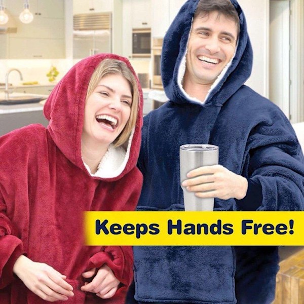 Hettepledd Myk Sherpa Fleece Varm Koselig Brukbar Hettegenser