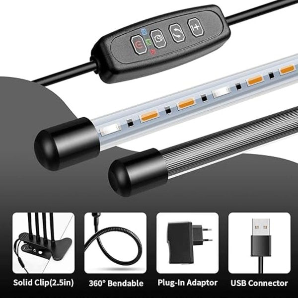Kasvilampun LED, 4 Pää, Kasvilamppu, Täyspektri, Kasvilamppu, Himmennettävä Kasvilamppu, Kasvilamppu Ajastimella