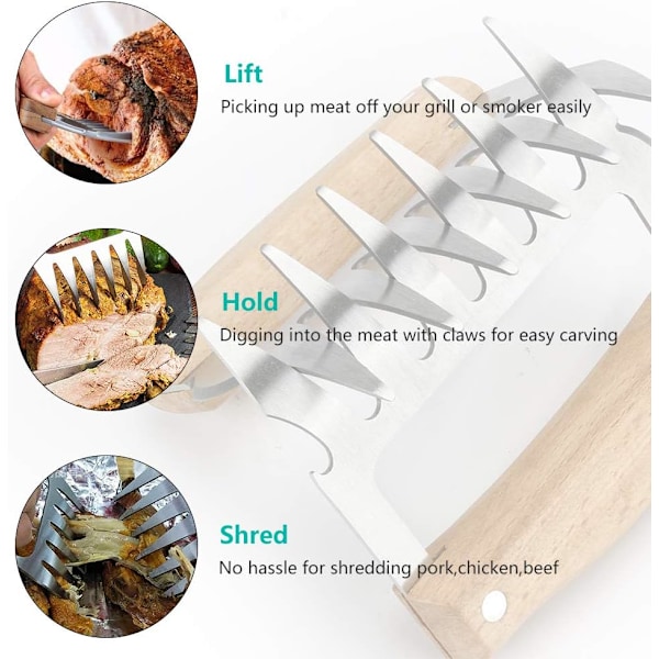 Kødkløer BBQ Bjørnekløer Pulled Pork Kylling Strimler Kløer-XM2-