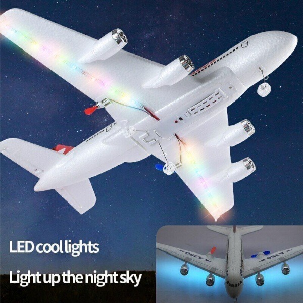 2.4G Airbus A380 RC Fly 2CH 6-akset Gyro 420mm FixWing Fjernbetjening Svævefly Drengegave Med 3 Batterier