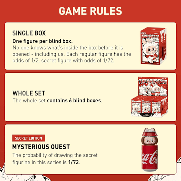 Monsters Spännande Macaron Plyschdocka Leksak Blind Box Äkta POPMART Monsters Laboo Coca Cola Plyschdocka 1 Blind Box Leksak...-XM4-