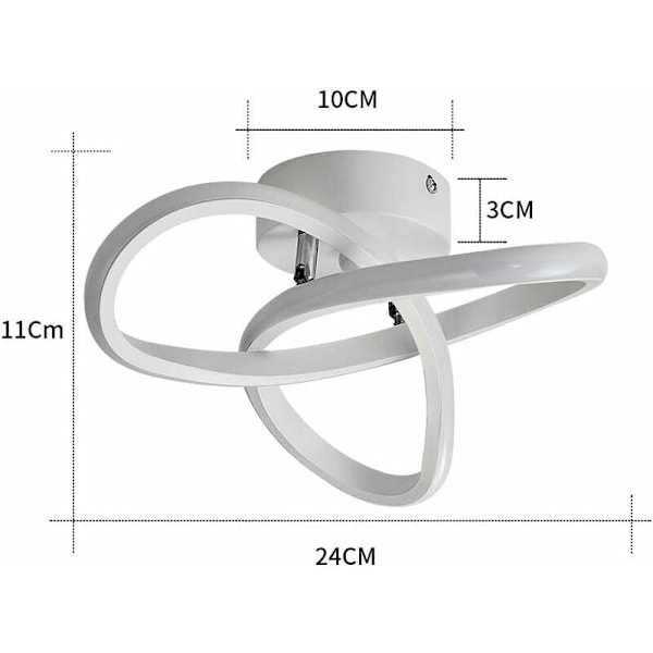 Moderne LED-taklampe, 22W aluminium og akryl taklampe, blomsterformet LED-taklampe for soverom, kjøkken, gang, spisestue, balkong [Energiklasse E]