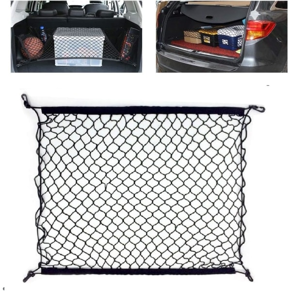 Lastnet, Bagagenet Justerbar Elastisk Organiseringsnet, Nylon Bagagerumsnet, Universal Pasform til Bil Bagagerum Køretøj Van SUV (27.5'' x 27.5'')