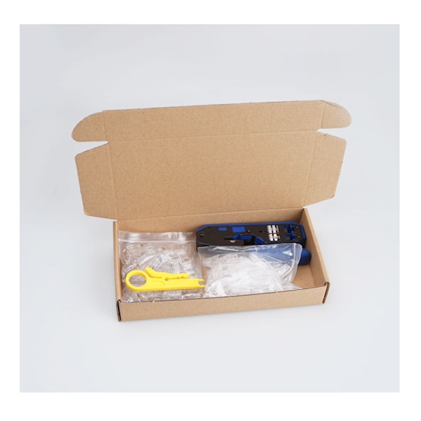 RJ45 Krimpværktøj Sæt Netværkskrimpværktøj med 50 stk. RJ45 Cat6