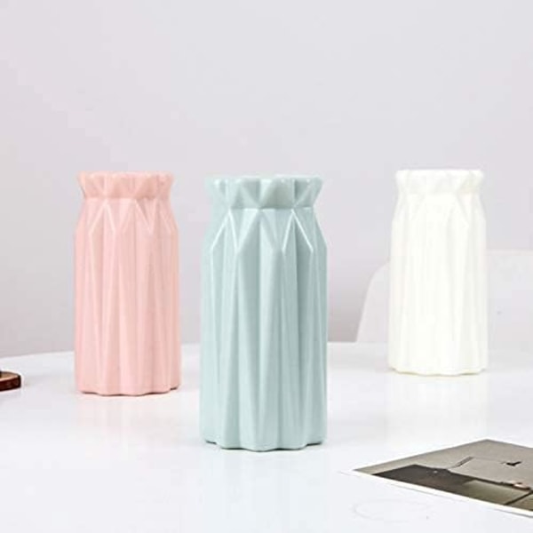 3 stk. elegant design vase skrivebord moderne dekorativ pynt plastvase til indendørs soveværelse stue balkon borddekoration bryllup køkken kontor