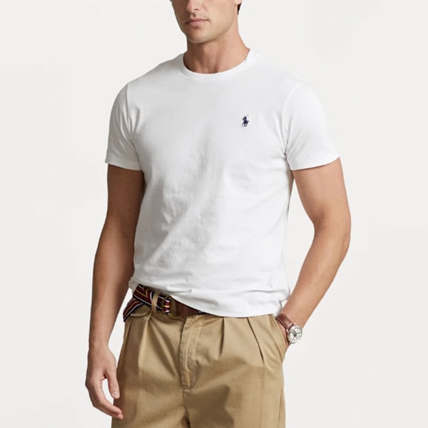PoloRalphLauren T-shirt Herr Bomull Kortärmad Rundhals Pullover Tee Toppar Vit White XL