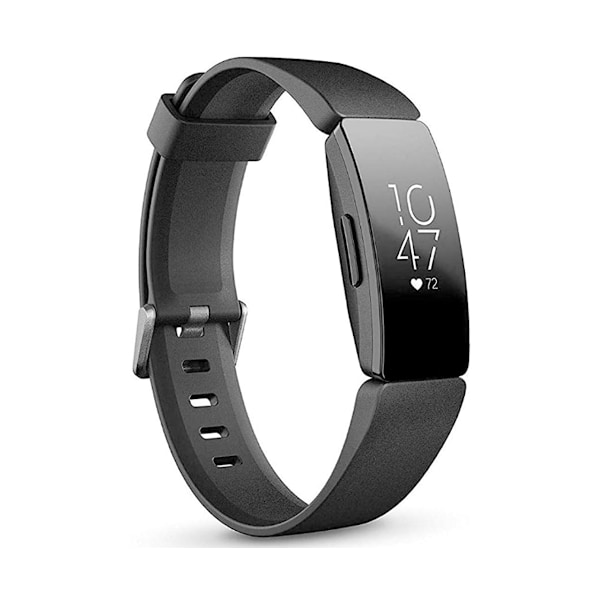 Smartwatch Fitbit Inspire HR Urtavla Svart 45mm Armband Gummi Fitness Tracker svart black