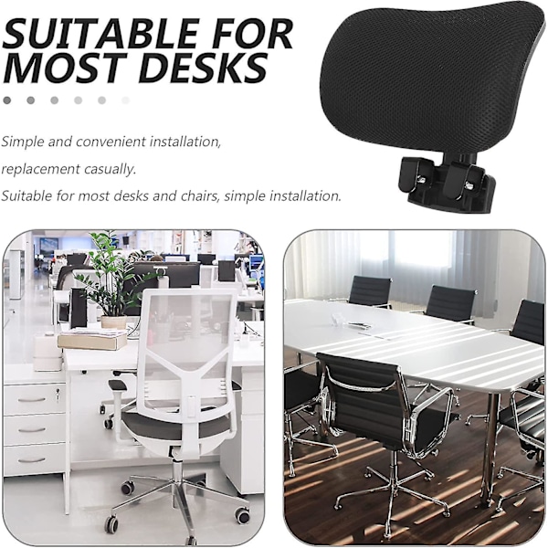 Kontorsstol nackstöd fäste universellt huvudstöd kudde klädd justerbar höjd silver gray and black