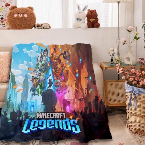 Minecraft My World Spilletæppe Tegneserie Super Plys Tæppe B