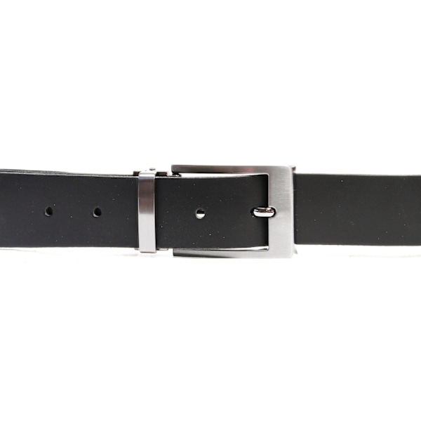 Sort læderbælte XXL Sort Black 135 CM (midjemått)