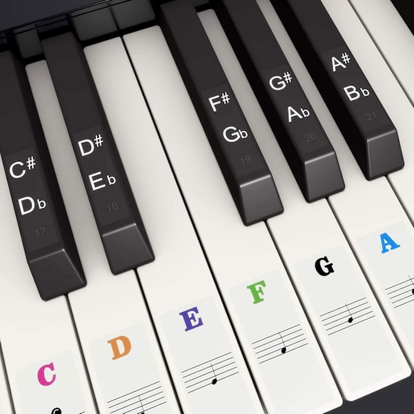 Pianotangentklistremerker for 54/61/88 tangenter, pianotangentklistremerker for barn og nybegynnere-XM3-