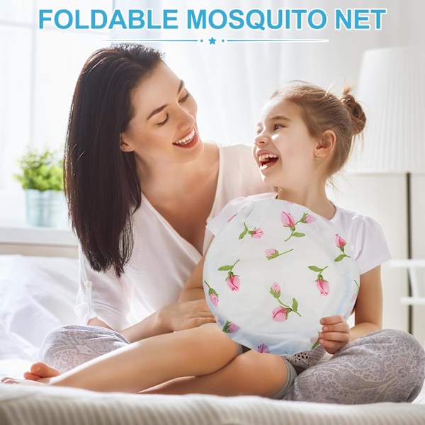 Foldbart Myggenet til Enkelseng, Fint Net, Rejse & Camping Pop-Up Net (Sort)