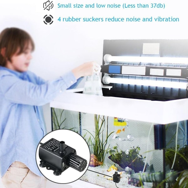 DC12V 5W Ultratyst Mini Borstlös Vattenpump Vattentät Dränkbar Fontän