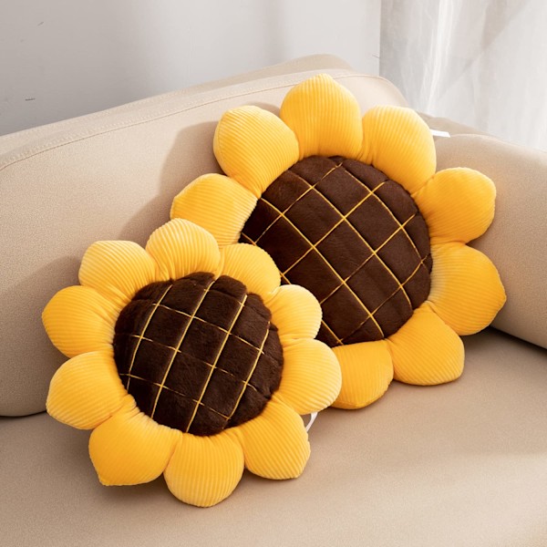 Blomstergulvpute Myk Solsikkepute Formet Matte Throw-XM2-