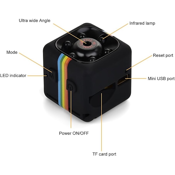 Mini Kamera, 1080P Full HD Mini Övervakningskamera Sport Mini-XM2-